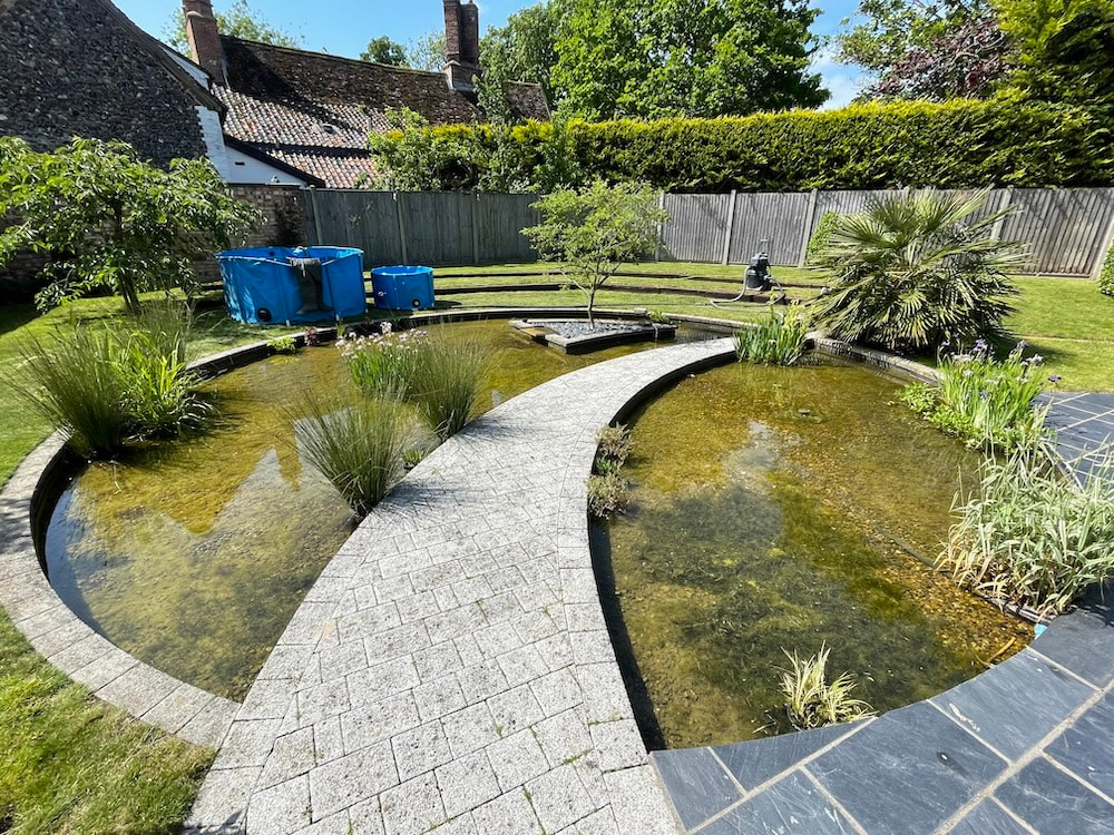 Feature pond cleaning near Bury St Edmunds, Suffolk, IP32